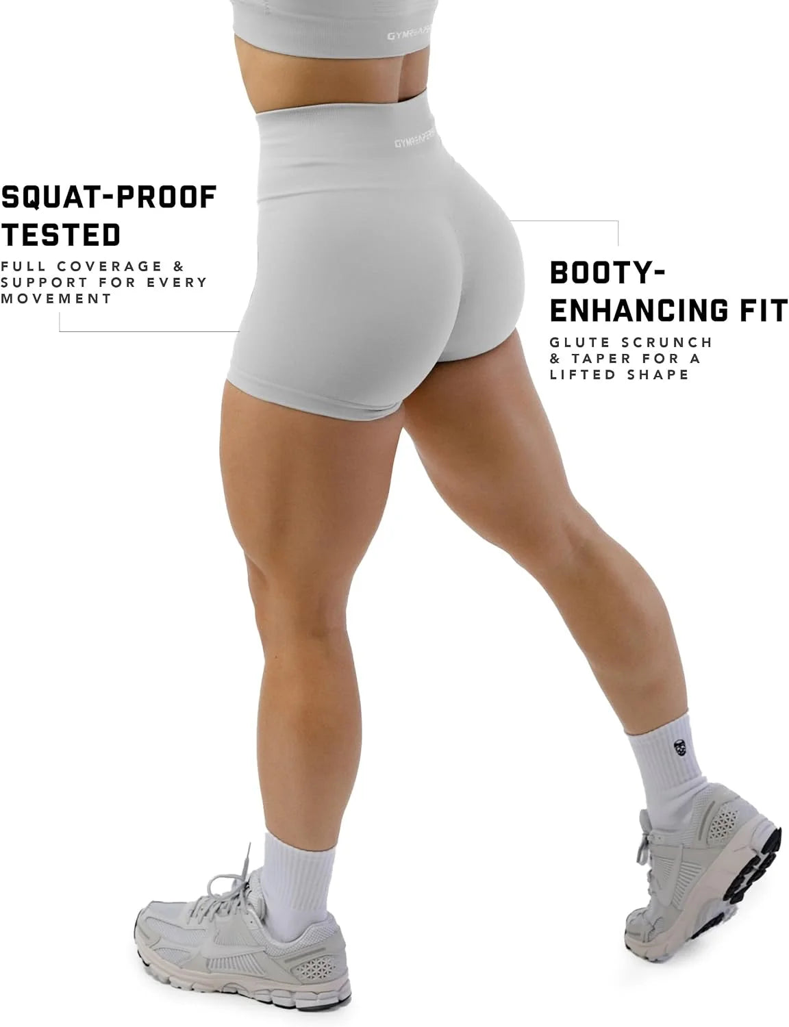 Gymreapers Athletic Shorts for Women - Seamless Butt Lifting Tummy Control Running Shorts for Yoga, Biker, Gym Workout Squat
