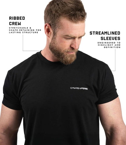 Gymreapers Skull Moisture Wicking T-Shirts for Men - Short Sleeve Workout Gym Shirts - Running Athletic Tees & Dry Fit Tshirt