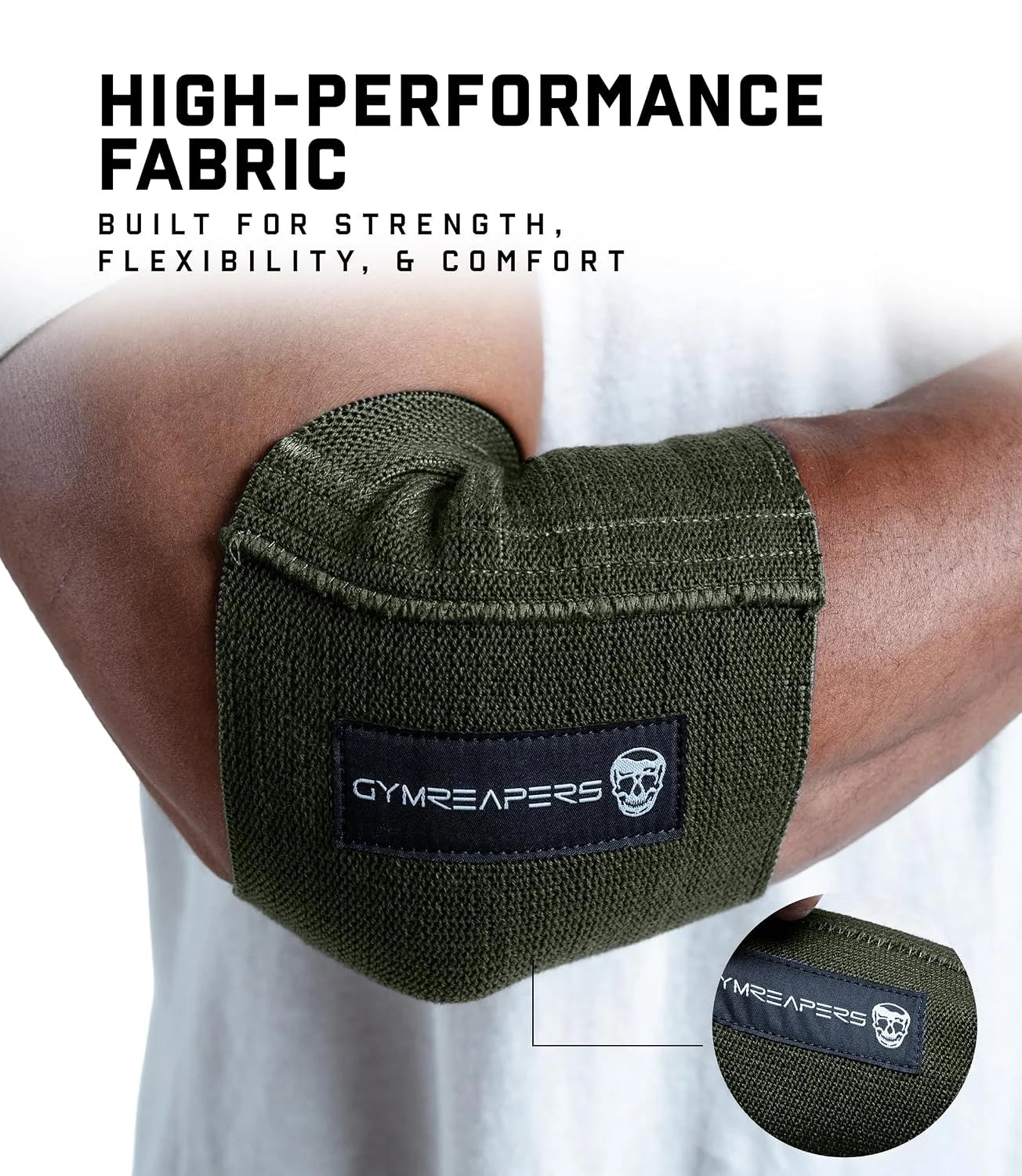 Gymreapers Elbow Compression Cuff for Weightlifting, Powerlifting – Support & Relief for Tendonitis, Stability, Tennis Elbow, Strength Training & Injury Recovery (Black, 9")