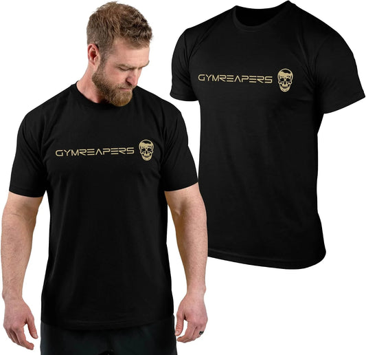 Gymreapers Moisture Wicking Short Sleeve T-Shirt for Men - Crew Neck Workout Shirts - Casual Gym Cotton Everyday Tee