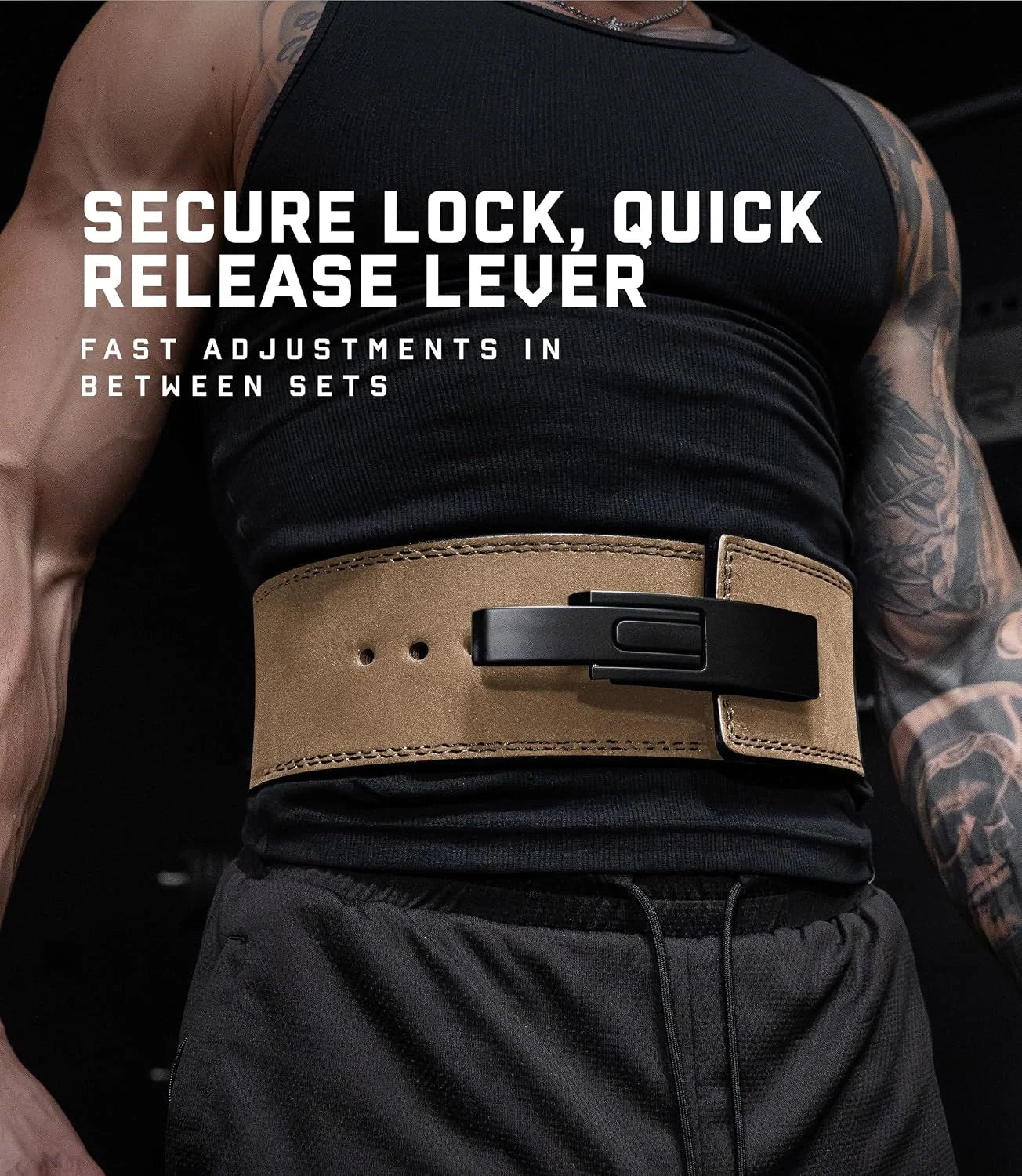 Gymreapers 10MM Lever Weightlifting Belt Leather Adjustable Heavy Duty Buckle Belt, IPF Approved for Powerlifting, Weightlifting, and Strength Training