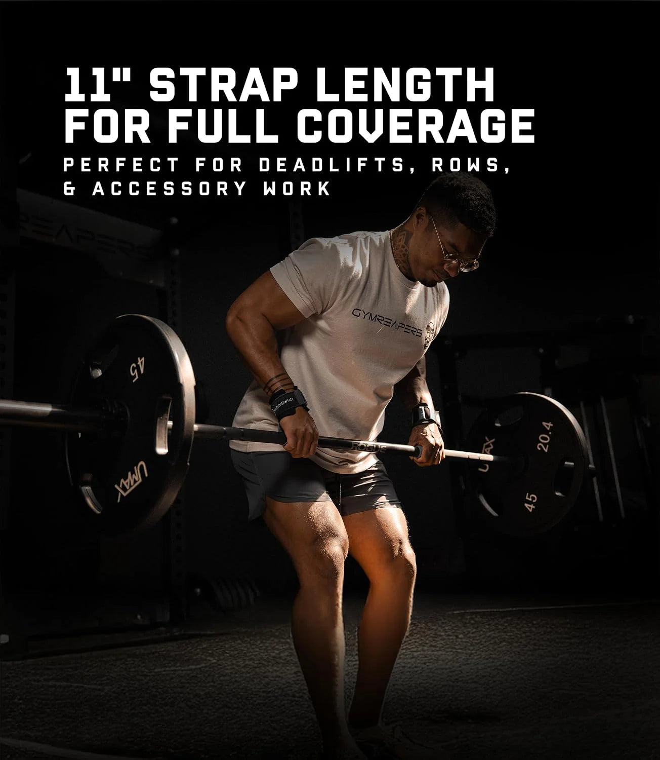 Gymreapers Weight Lifting Straps With Dowel - Wrist Straps for Weightlifting - Workout Deadlift Wrist Weights - Reinforced Stitching & Padded Fit Gym Accessories for Strength & Gym Hand Grip