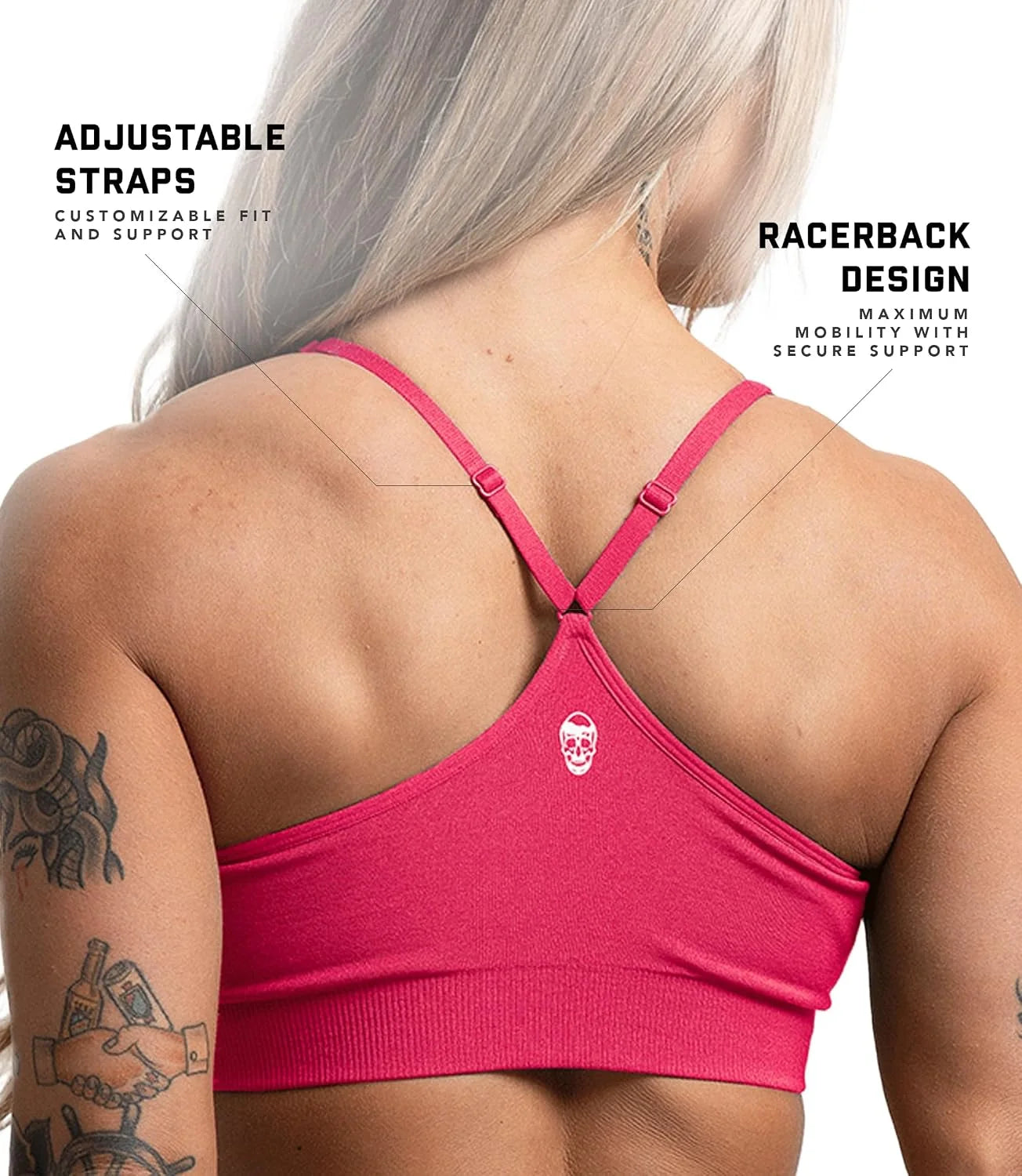 Gymreapers Seamless Sports Bra for Women - Wireless Compression Padded Supportive Bras for Gym, Yoga, & Fitness