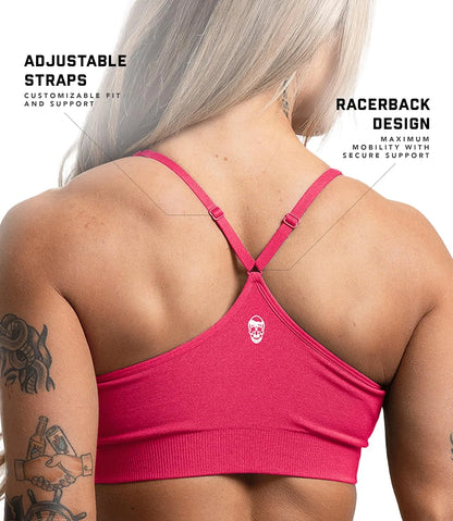 Gymreapers Seamless Sports Bra for Women - Wireless Compression Padded Supportive Bras for Gym, Yoga, & Fitness