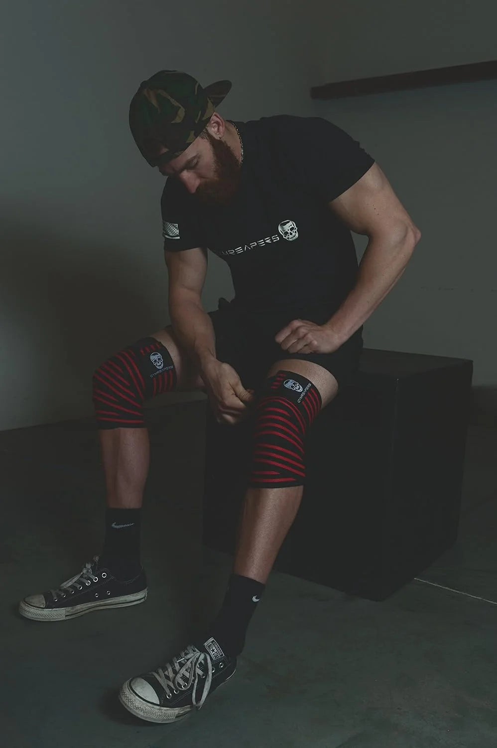 Gymreapers Knee Wraps for Squats and Powerlifting 72 Inch Compression Wraps with Strap for Men & Women Weightlifting Support
