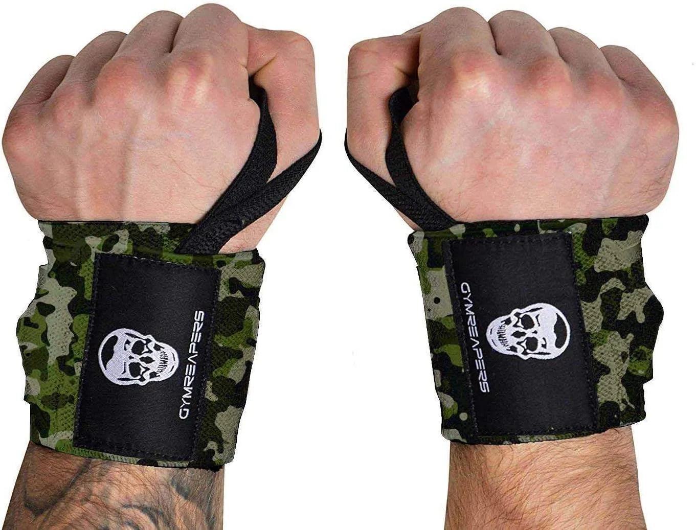 Gymreapers Weightlifting Wrist Wraps (IPF Approved) Professional Quality Wrist Support with Heavy Duty Thumb Loop - Best Wrap for Powerlifting Competition, Strength Training, Bodybuilding