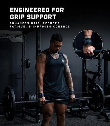 Gymreapers GripLink Lifting Straps – Heavy Duty D-Ring Weight Lifting Wrist Straps with Anti-Slip Silicone Grip Beads, Adjustable Support for Deadlifts, Powerlifting, Cable Machines & Gym Training