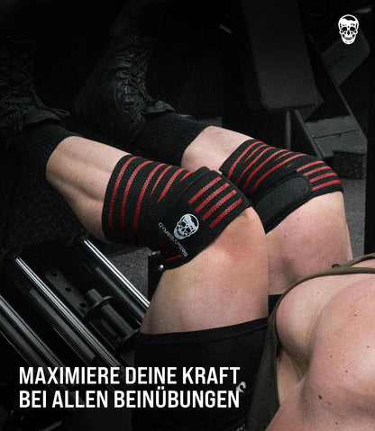 Gymreapers Knee Wraps for Squats and Powerlifting 72 Inch Compression Wraps with Strap for Men & Women Weightlifting Support