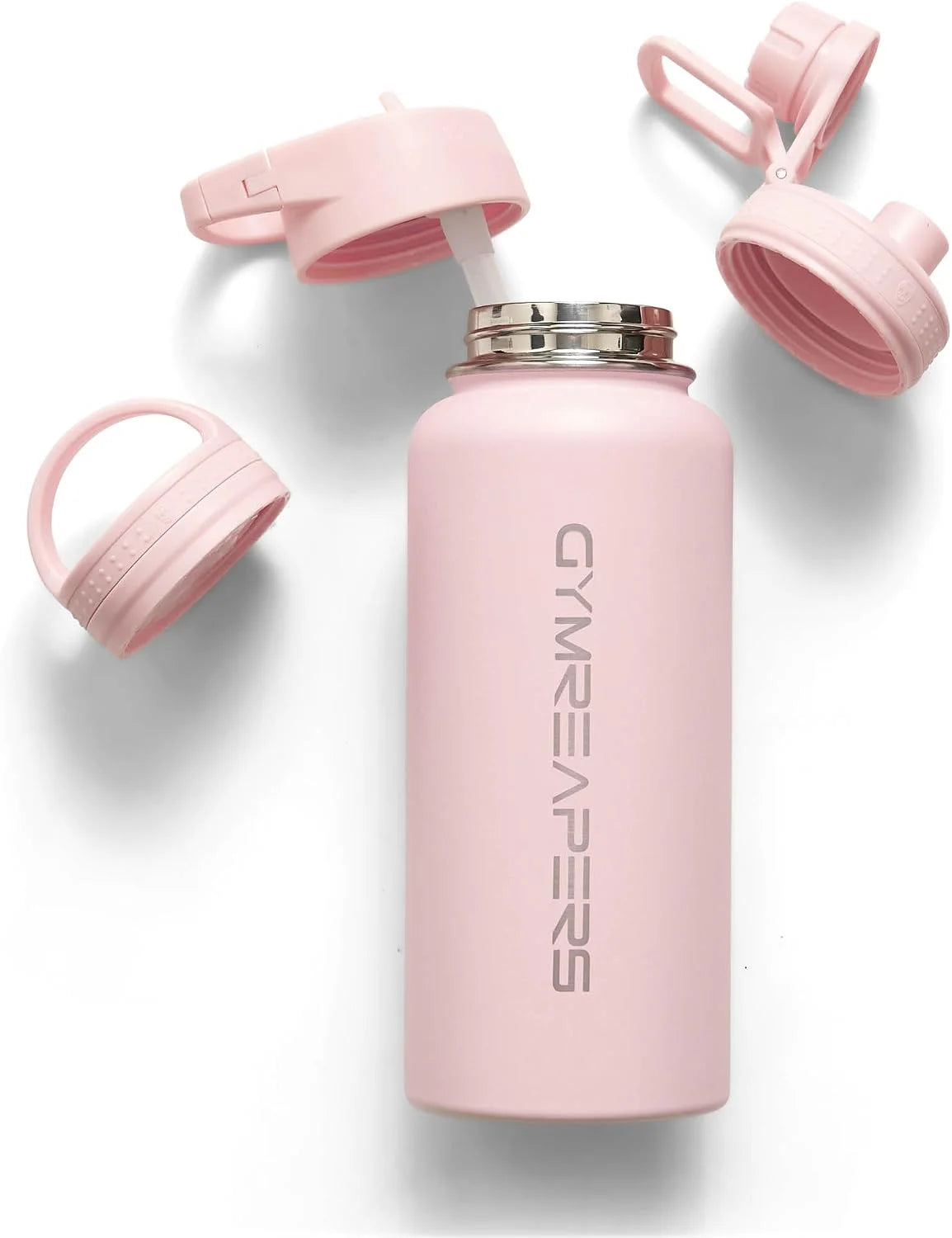Gymreapers Insulated Water Bottle with Straw - 32 OZ Stainless Steel Water Bottles - BPA Free Metal Double Wall Vacuum Cold Hot Leakfree Flask Jug For Travel, Sports, Gym, School & Workout