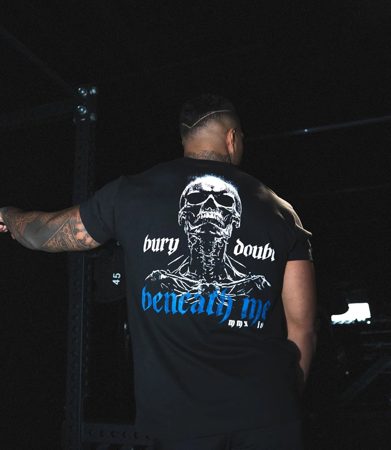 Gymreapers Skull Moisture Wicking T-Shirts for Men - Short Sleeve Workout Gym Shirts - Running Athletic Tees & Dry Fit Tshirt