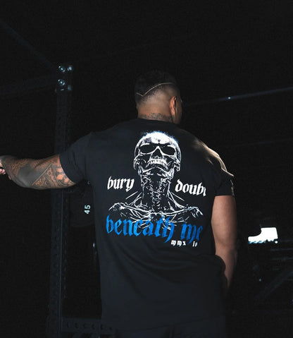 Gymreapers Skull Moisture Wicking T-Shirts for Men - Short Sleeve Workout Gym Shirts - Running Athletic Tees & Dry Fit Tshirt