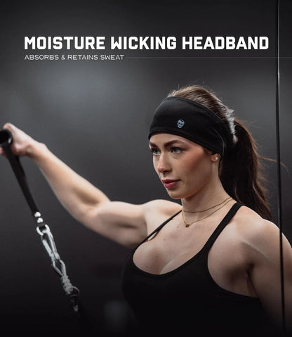 Gymreapers Workout Headbands for Men & Women-Comfortable Sweat Absorbing Band to Keep Hair Back During Running Sports Gym Cycling and Outdoor Activities