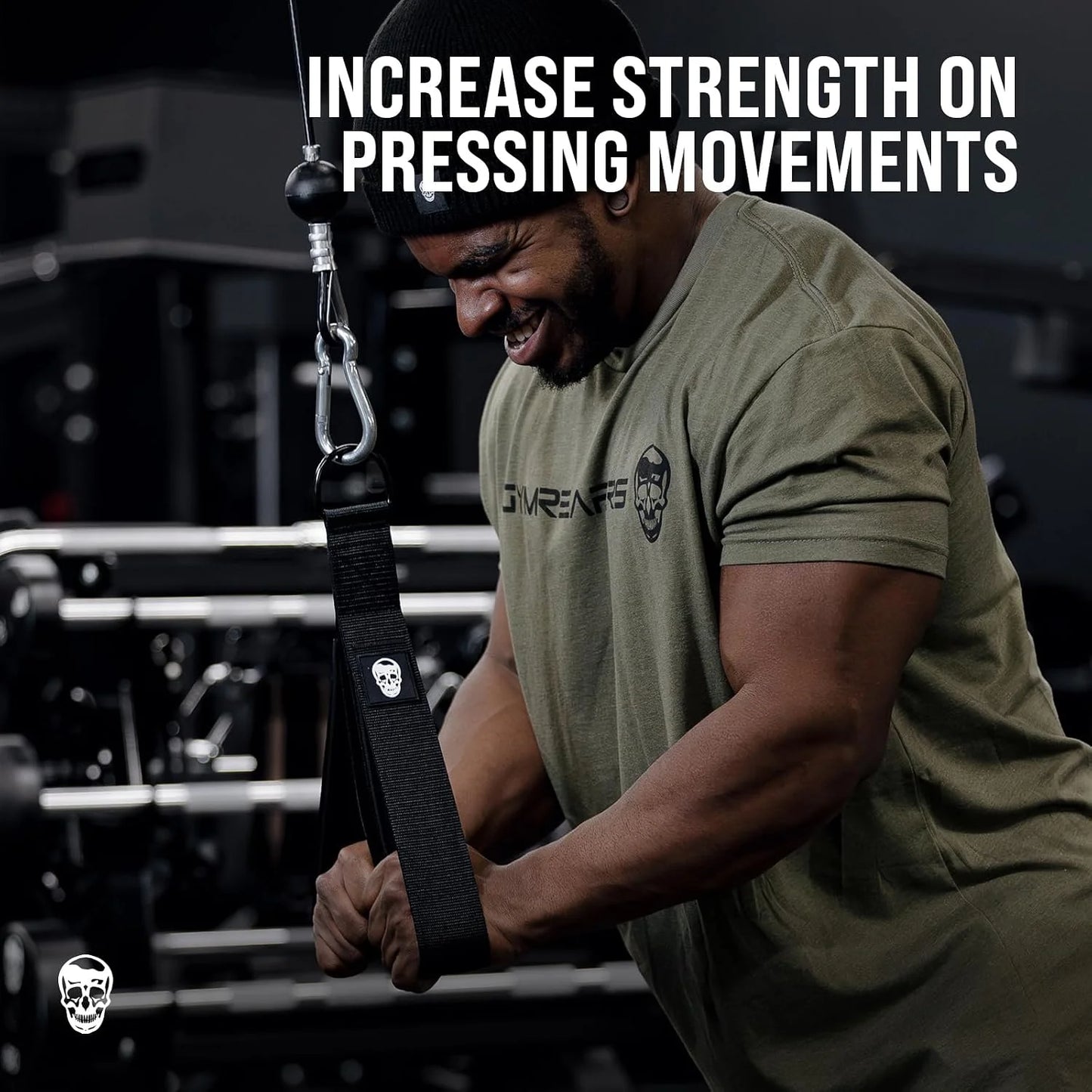 Gymreapers Tricep Rope Cable Attachment - Multi-Workout Tricep Pull Down Cable Attachment - Perfect Gym Cable attachments (3 Lengths Built in One)