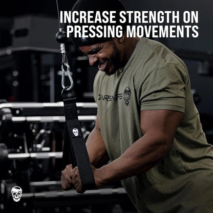 Gymreapers Tricep Rope Cable Attachment - Multi-Workout Tricep Pull Down Cable Attachment - Perfect Gym Cable attachments (3 Lengths Built in One)