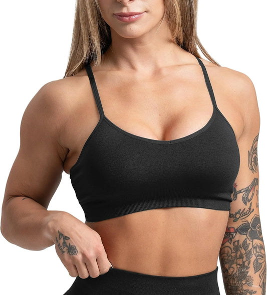 Gymreapers Seamless Sports Bra for Women - Wireless Compression Padded Supportive Bras for Gym, Yoga, & Fitness
