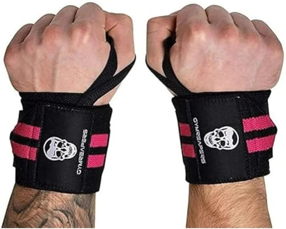 Gymreapers Weightlifting Wrist Wraps (IPF Approved) Professional Quality Wrist Support with Heavy Duty Thumb Loop - Best Wrap for Powerlifting Competition, Strength Training, Bodybuilding