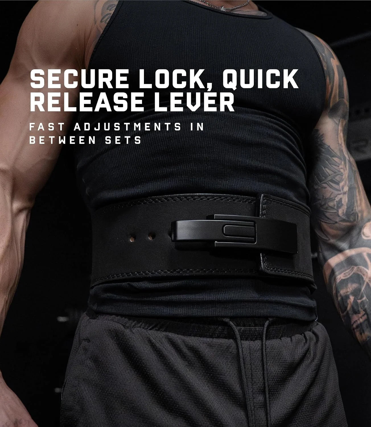 Gymreapers 10MM Lever Weightlifting Belt Leather Adjustable Heavy Duty Buckle Belt, IPF Approved for Powerlifting, Weightlifting, and Strength Training