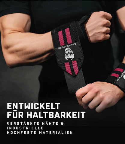 Gymreapers Weightlifting Wrist Wraps (IPF Approved) Professional Quality Wrist Support with Heavy Duty Thumb Loop - Best Wrap for Powerlifting Competition, Strength Training, Bodybuilding