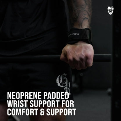 Gymreapers Weight Lifting Grips (Pair) for Heavy Powerlifting, Deadlifts, Rows, Pull Ups, with Neoprene Padded Wrist Wraps Support and Strong Rubber Gloves or Straps for Bodybuilding