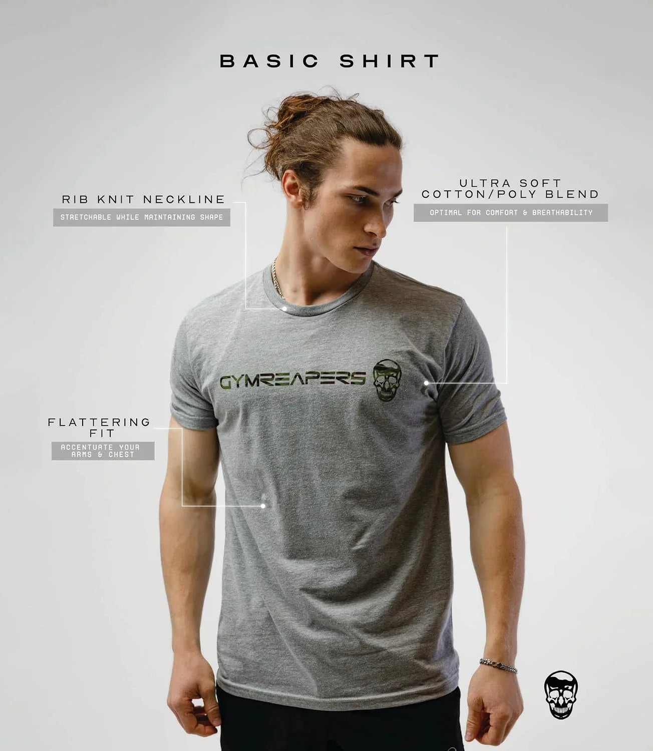 Gymreapers Moisture Wicking Short Sleeve T-Shirt for Men - Crew Neck Workout Shirts - Casual Gym Cotton Everyday Tee