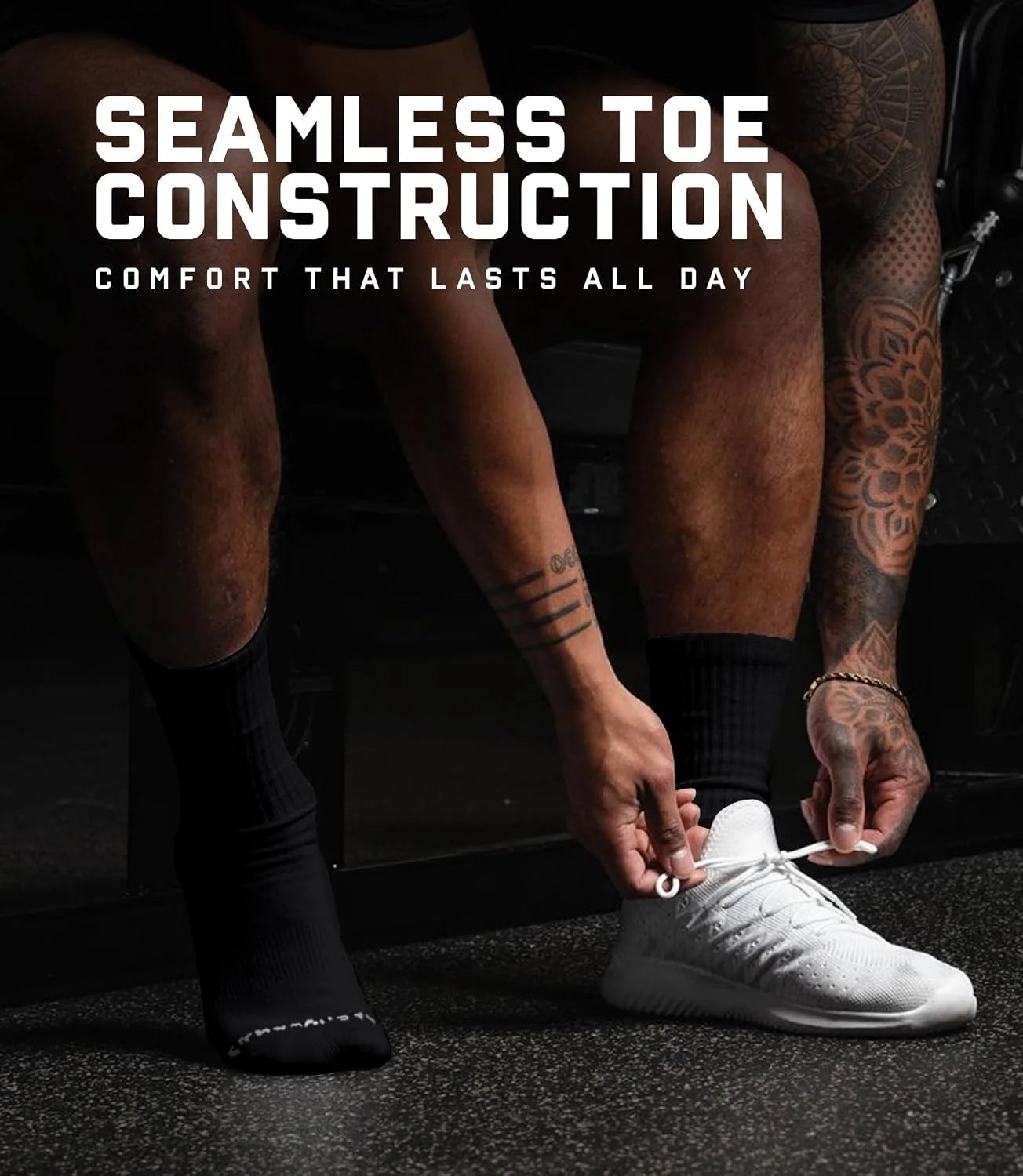 Gymreapers Crew Socks For Men & Women (6-Pack) – Long Moisture Wicking 100% Cotton Socks - Breathable Supportive Fit Socks