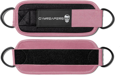 Gymreapers Ankle Straps For Cable Machine Kickbacks, Glute Workouts, Lower Body Exercises - Adjustable Leg Straps with Neoprene Padding