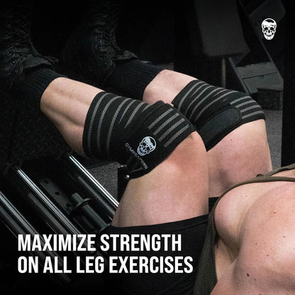 Gymreapers Knee Wraps for Squats and Powerlifting 72 Inch Compression Wraps with Strap for Men & Women Weightlifting Support