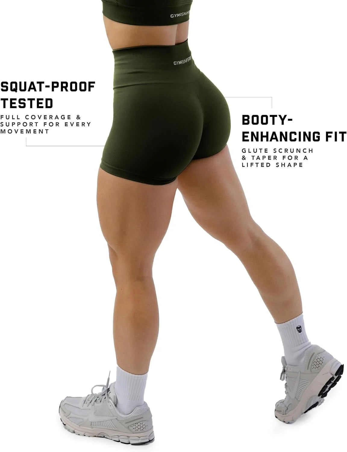 Gymreapers Athletic Shorts for Women - Seamless Butt Lifting Tummy Control Running Shorts for Yoga, Biker, Gym Workout Squat