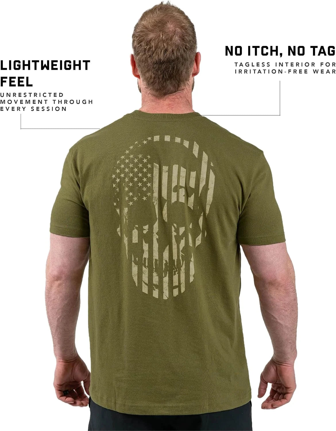 Gymreapers American Reaper Moisture Wicking T-Shirts for Men - Workout Gym Shirts - Running Athletic Tees & Dry Fit Tshirt
