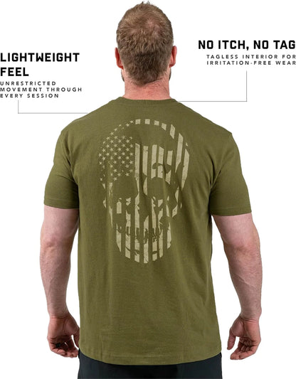 Gymreapers American Reaper Moisture Wicking T-Shirts for Men - Workout Gym Shirts - Running Athletic Tees & Dry Fit Tshirt
