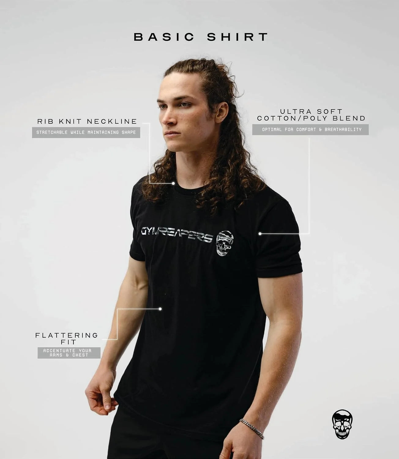 Gymreapers Moisture Wicking Short Sleeve T-Shirt for Men - Crew Neck Workout Shirts - Casual Gym Cotton Everyday Tee