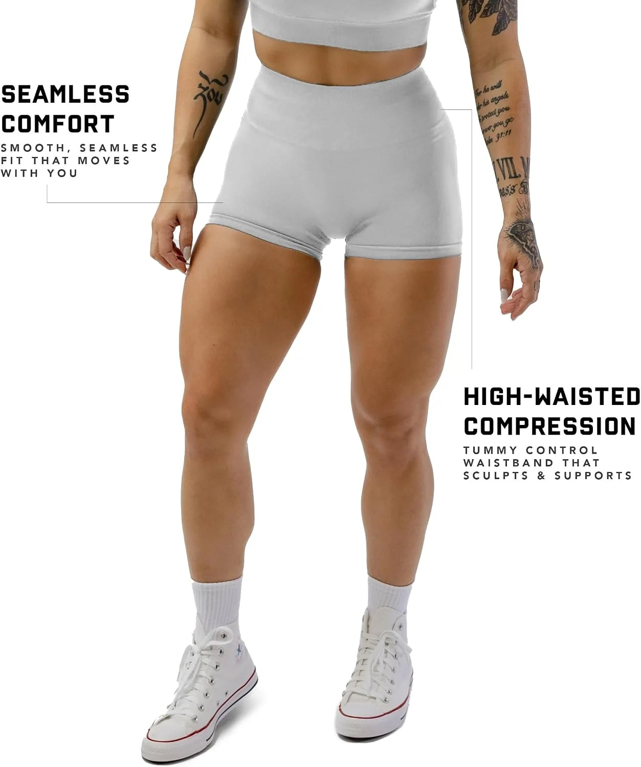 Gymreapers Athletic Shorts for Women - Seamless Butt Lifting Tummy Control Running Shorts for Yoga, Biker, Gym Workout Squat