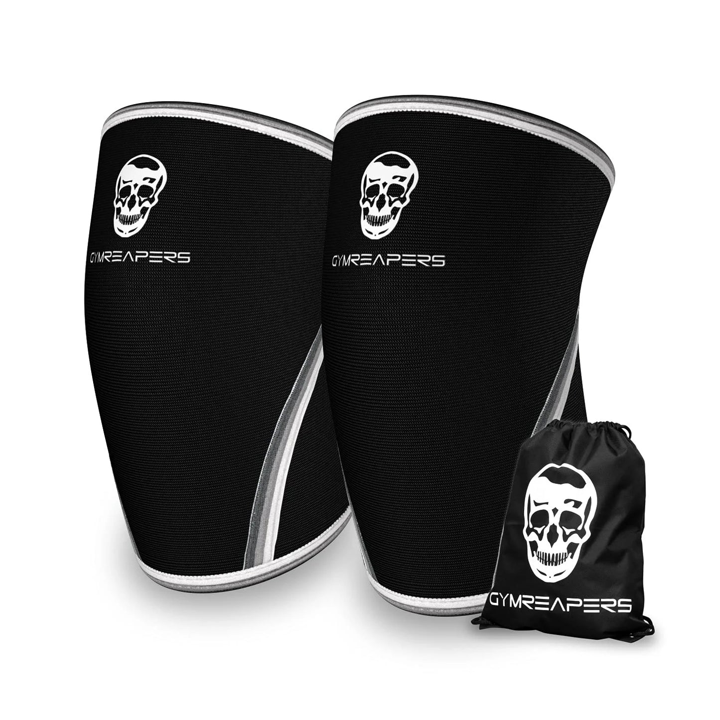 Knee Sleeves (1 Pair) Free Gym Bag - Knee Sleeve & Compression Brace for Squats, Fitness, Weightlifting, and Powerlifting - Gymreapers 7MM Sleeve Pair - For Men & Women - 1 Year Warranty (Small)