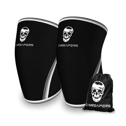 Knee Sleeves (1 Pair) Free Gym Bag - Knee Sleeve & Compression Brace for Squats, Fitness, Weightlifting, and Powerlifting - Gymreapers 7MM Sleeve Pair - For Men & Women - 1 Year Warranty (Small)