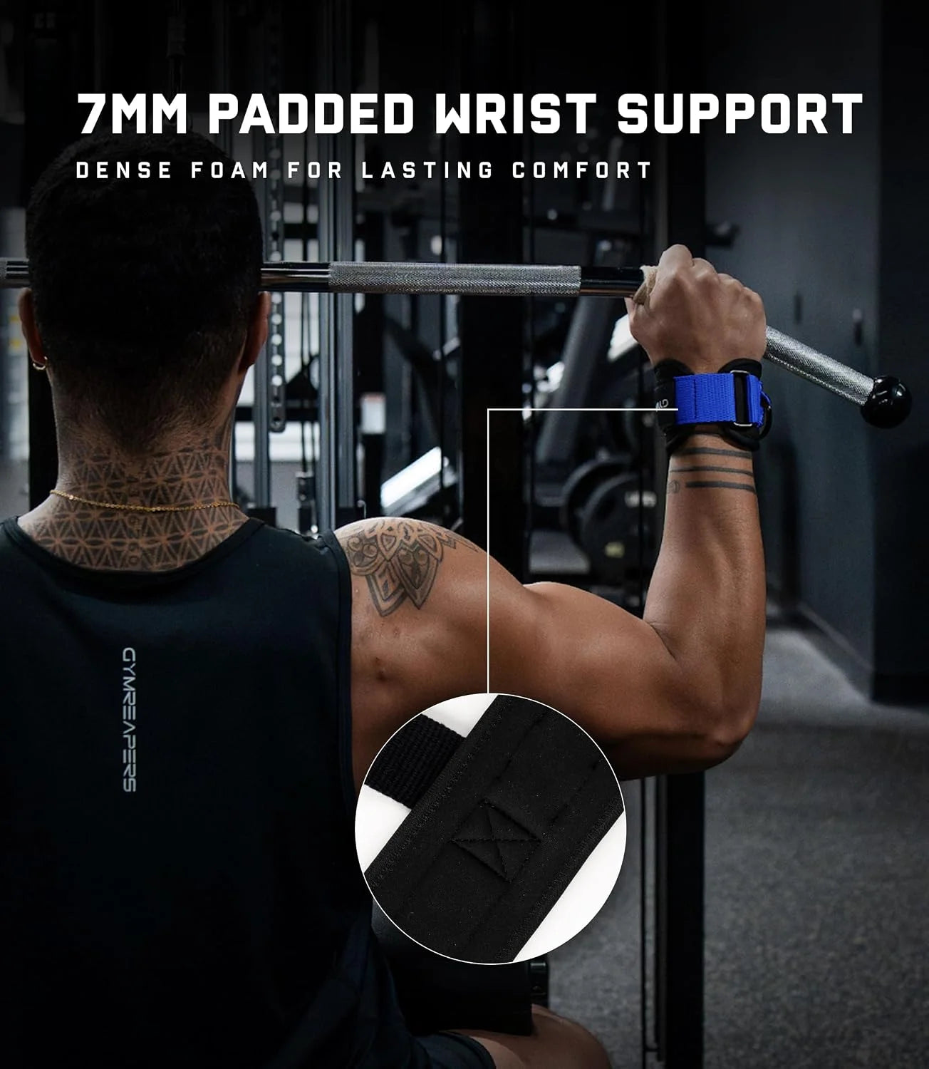 Gymreapers GripLink Lifting Straps – Heavy Duty D-Ring Weight Lifting Wrist Straps with Anti-Slip Silicone Grip Beads, Adjustable Support for Deadlifts, Powerlifting, Cable Machines & Gym Training