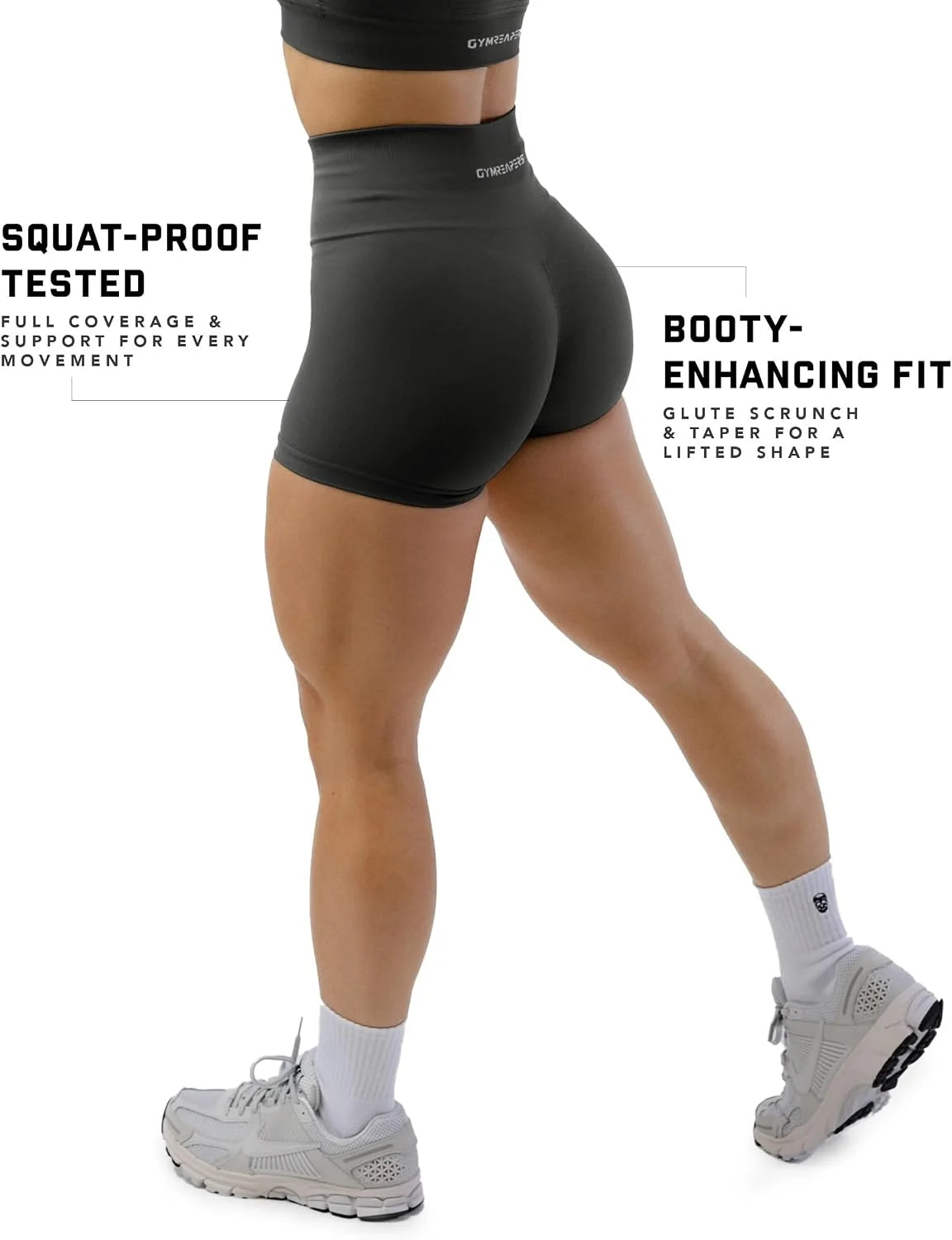Gymreapers Athletic Shorts for Women - Seamless Butt Lifting Tummy Control Running Shorts for Yoga, Biker, Gym Workout Squat