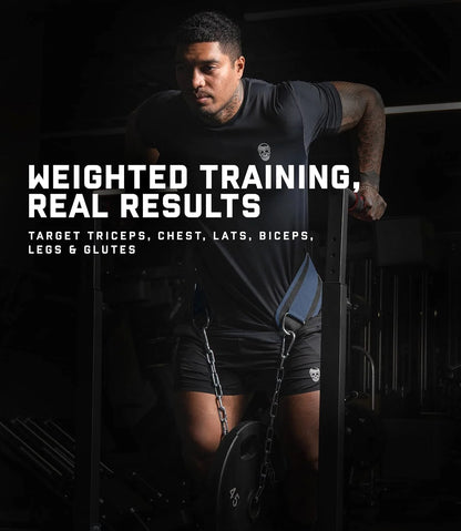 Gymreapers Dip Belt With Chain For Weightlifting, Pull Ups, Dips - Heavy Duty Steel Chain For Added Weight Training