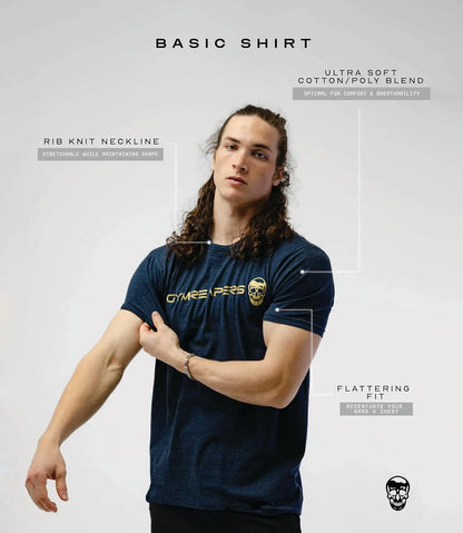 Gymreapers Moisture Wicking Short Sleeve T-Shirt for Men - Crew Neck Workout Shirts - Casual Gym Cotton Everyday Tee