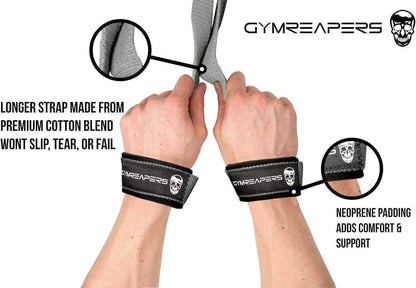Gymreapers Lifting Wrist Straps for Weightlifting, Bodybuilding, Powerlifting, Strength Training, & Deadlifts - Padded Neoprene with 18" Cotton