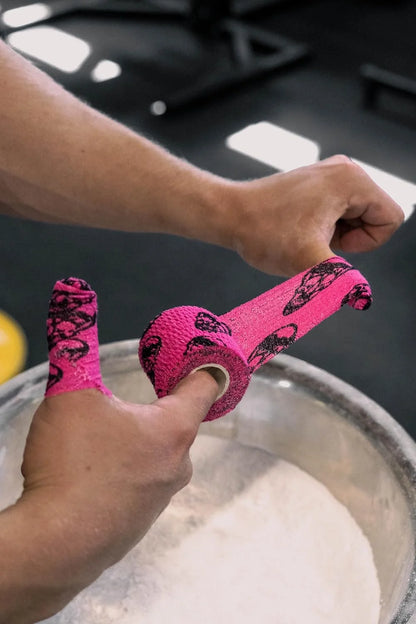 Gymreapers Hook Grip Weightlifting Tape (3 Pack) Premium Adhesive Thumb Skull Tape for Finger Protection, Powerlifting, Exercise & Cross Training - Athletic Sweat Proof Tape