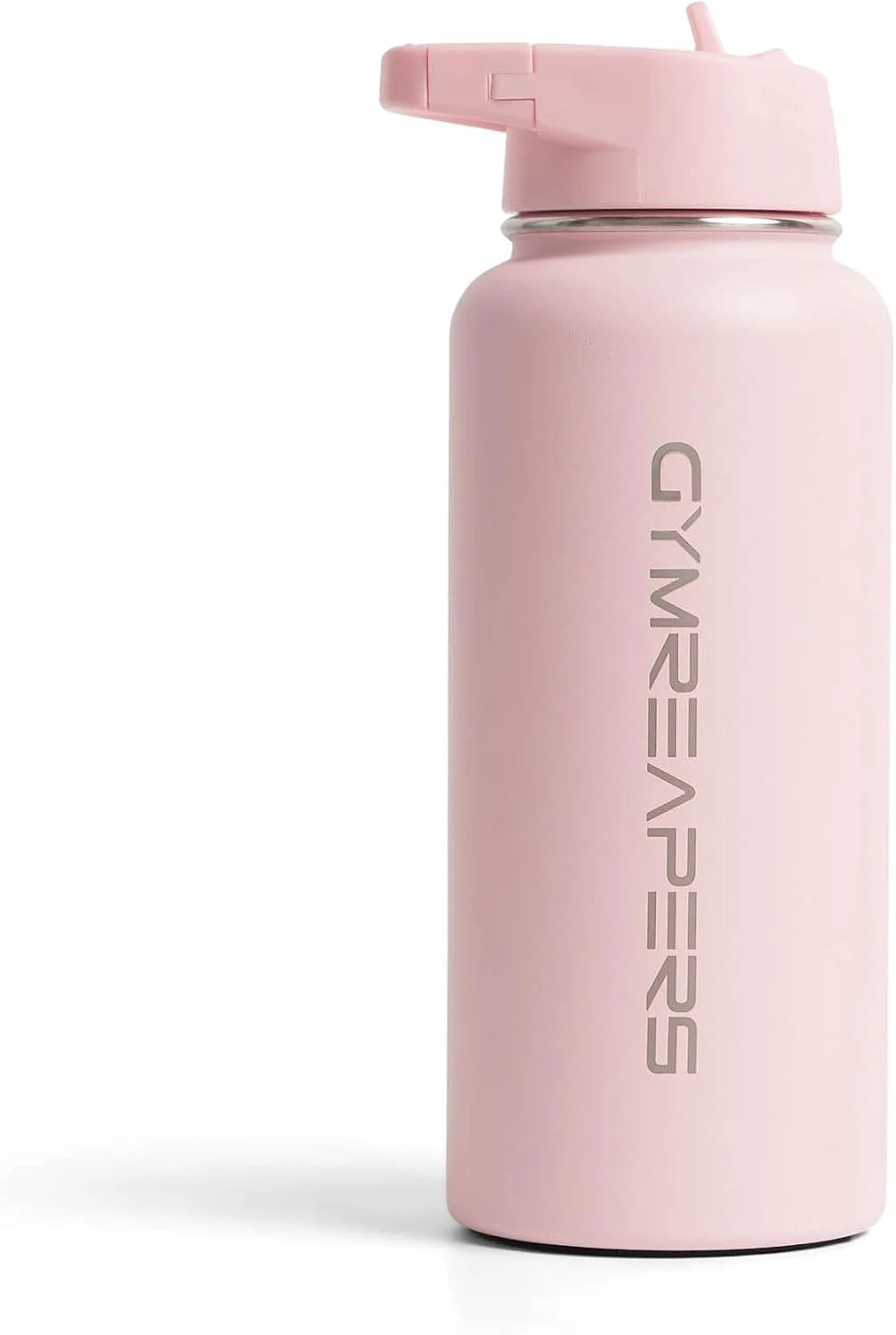 Gymreapers Insulated Water Bottle with Straw - 32 OZ Stainless Steel Water Bottles - BPA Free Metal Double Wall Vacuum Cold Hot Leakfree Flask Jug For Travel, Sports, Gym, School & Workout