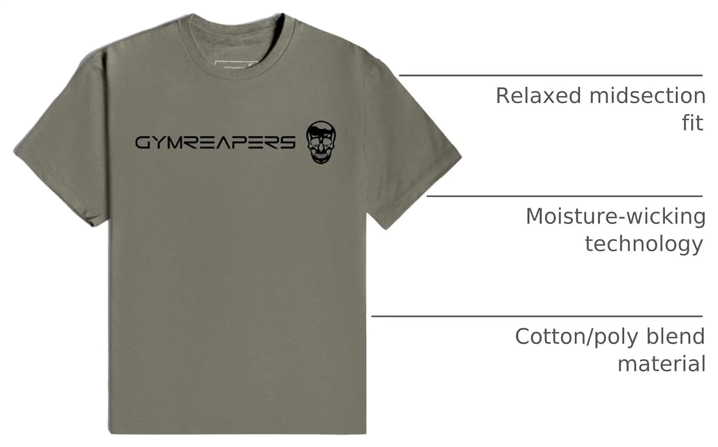 Gymreapers Moisture Wicking Short Sleeve T-Shirt for Men - Crew Neck Workout Shirts - Casual Gym Cotton Everyday Tee