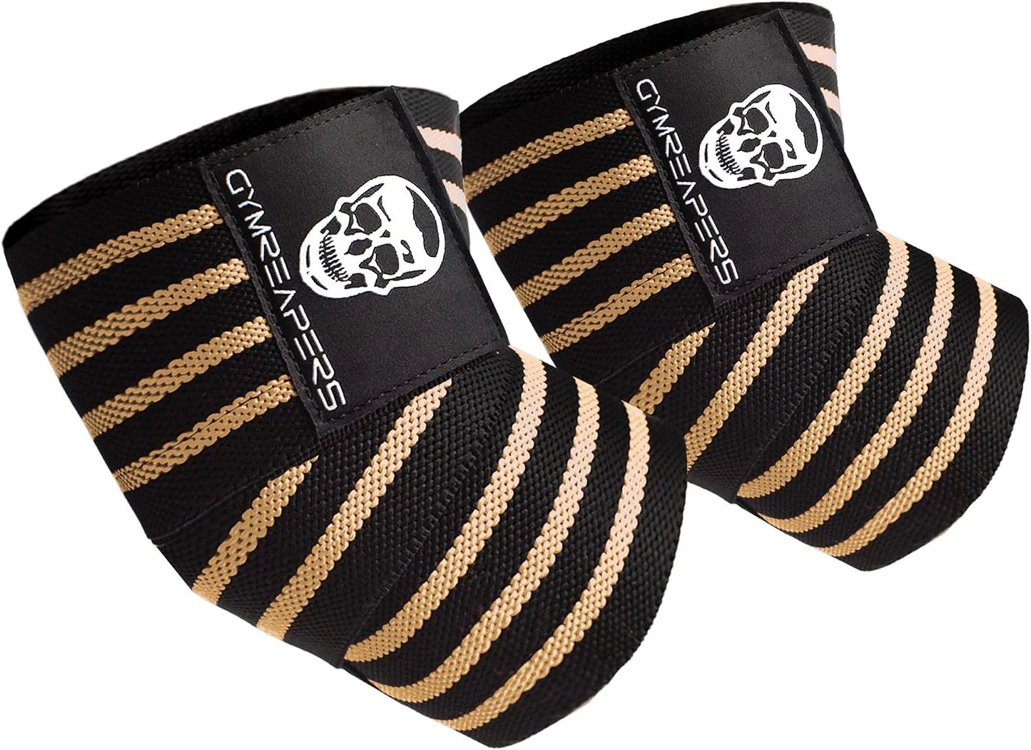Gymreapers Weightlifting Elbow Wraps (1 Pair) - Flexible 40'' Elbow Compression Strap & Joint Support Brace - for Bench Press, Powerlifting, and Pressing