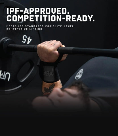 Gymreapers Weightlifting Wrist Wraps (IPF Approved) Professional Quality Wrist Support with Heavy Duty Thumb Loop - Best Wrap for Powerlifting Competition, Strength Training, Bodybuilding