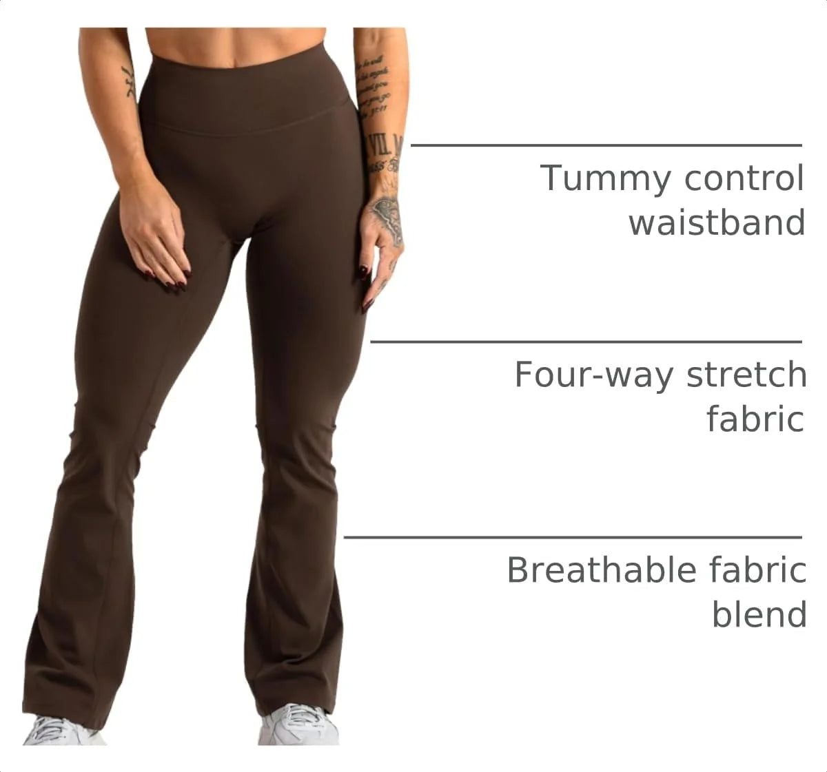 Gymreapers High Waisted Flare Leggings for Women Stretchy Workout Bootcut Gym Leggings - Tummy Control Wide Leg Yoga Pants