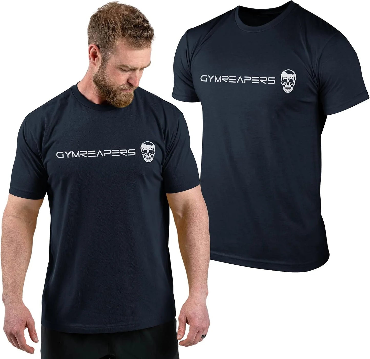 Gymreapers Moisture Wicking Short Sleeve T-Shirt for Men - Crew Neck Workout Shirts - Casual Gym Cotton Everyday Tee