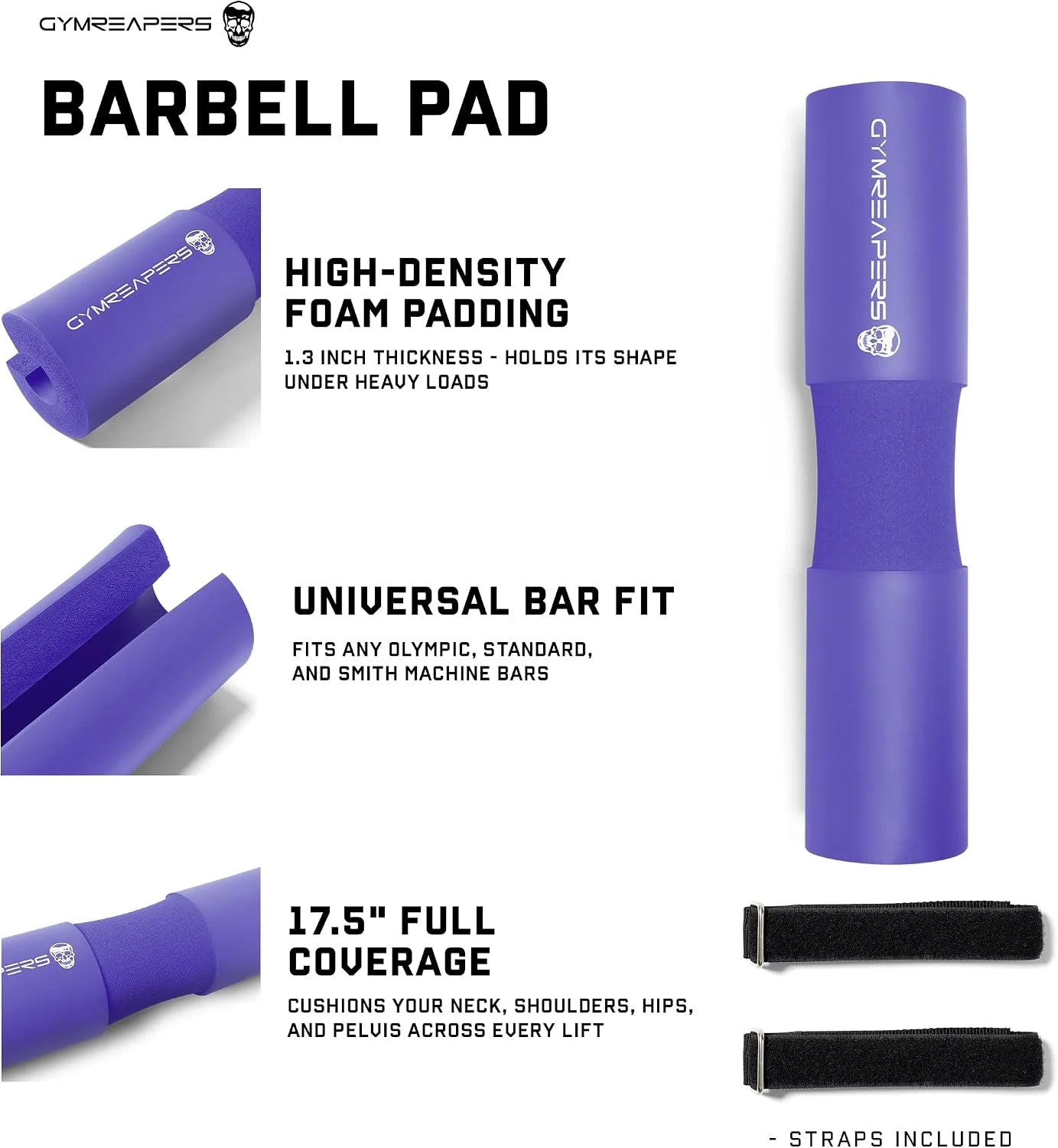 Gymreapers Barbell Squat Pad - Protective Bridge Pad For Hip Thrust, Squats, Lunges - Hip Support, Neck Protection For Bar