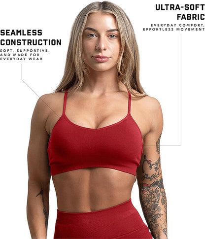 Gymreapers Seamless Sports Bra for Women - Wireless Compression Padded Supportive Bras for Gym, Yoga, & Fitness