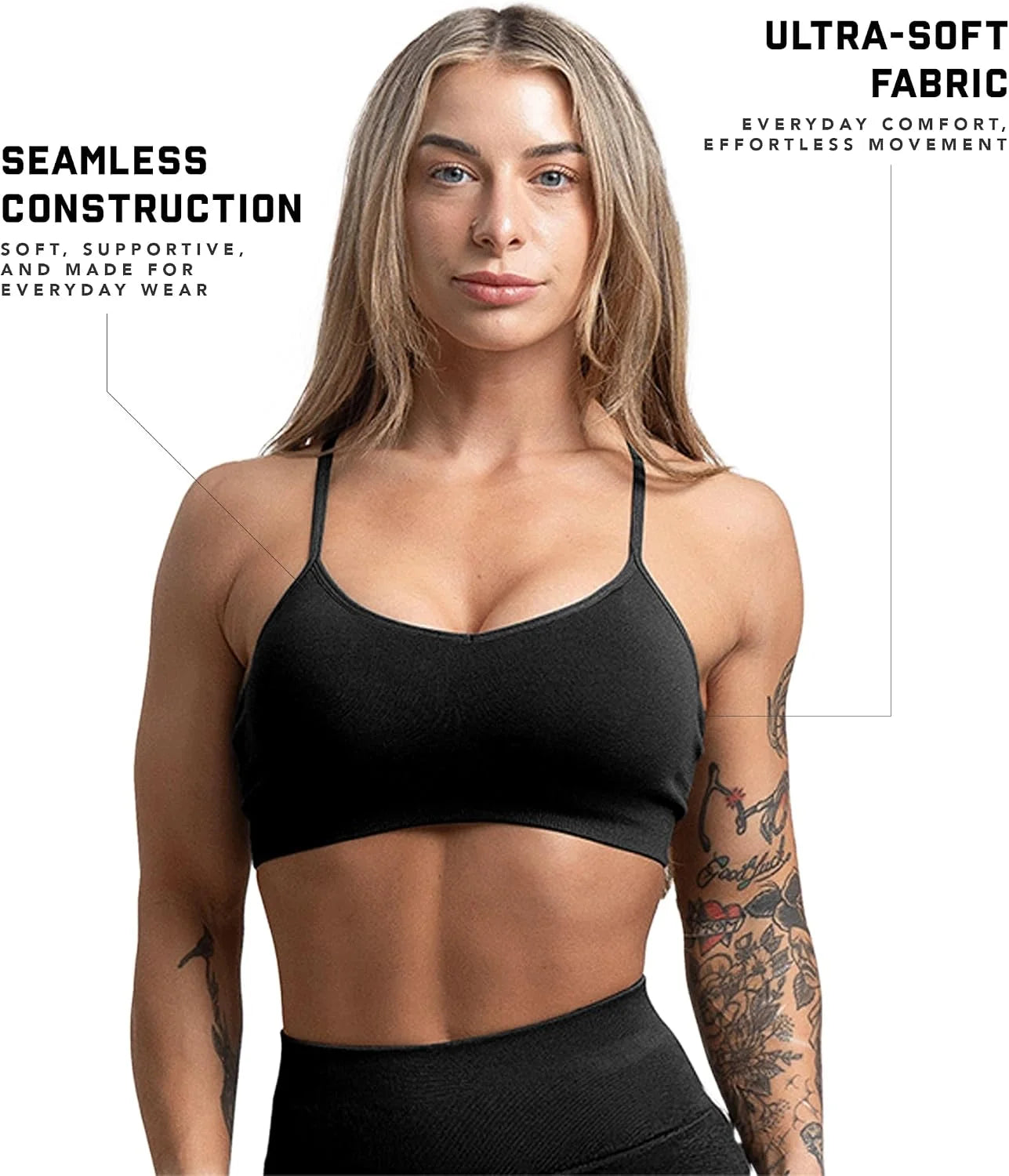 Gymreapers Seamless Sports Bra for Women - Wireless Compression Padded Supportive Bras for Gym, Yoga, & Fitness