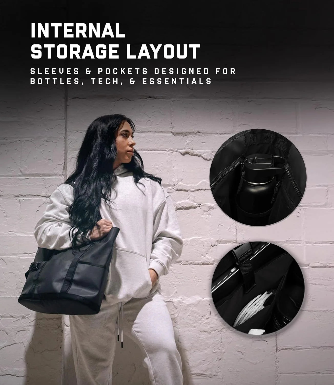 Gymreapers Laptop Tote Bag for Women - 22.5L Waterproof Tote Bag with Zipper for Travel & Gym
